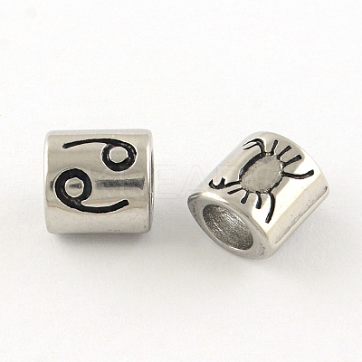 Tarnish Resistant Smooth Surface 304 Stainless Steel European Bead STAS-R079-A06-1