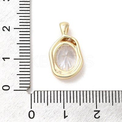 Golden Brass Micro Pave Cubic Zirconia Pendants LS-KK-U031-02G-01-1