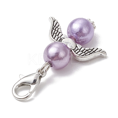 12Pcs 12 Colors Angel Acylic Imitation Pearl Pendant Decoration HJEW-JM02619-1