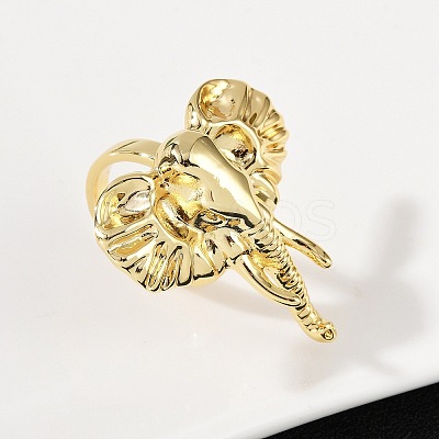 Brass Adjustable Open Cuff Rings for Women RJEW-R032-02G-1