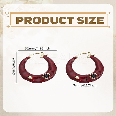 1Pair Alloy Rhinestone Hoop Earrings EJEW-LP0012-05B-1