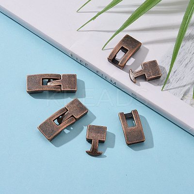 Tibetan Style Snap Lock Clasps TIBE-LF11313Y-R-LF-1