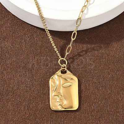 304 Stainless Steel Pendant Necklaces for Women NJEW-D312-02A-G-1