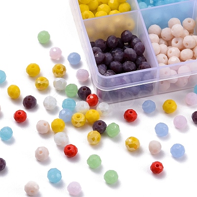 500Pcs 10 Style Opaque Solid Color & Electroplate Glass Beads EGLA-YW0001-20B-1