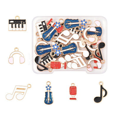 30Pcs 6 Styles Alloy Enamel Charms FIND-FS0003-99-1