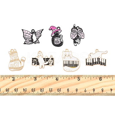 14Pcs 7 Styles Spray Painted Alloy Enamel Pendants ENAM-FS0002-63-1