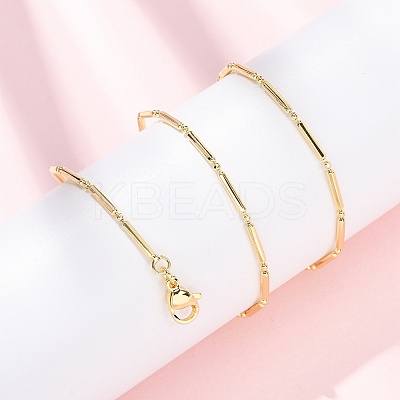 Brass Column Link Chain Necklaces NJEW-H086-04G-1