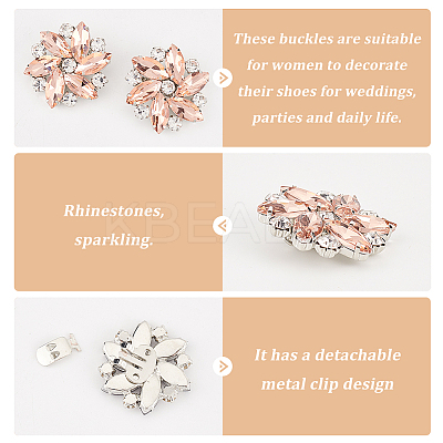 2Pcs Detachable Glass Rhinestone Shoe Decoration FIND-FG0002-47B-1