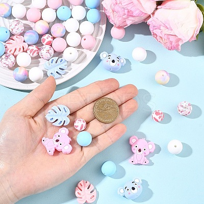 5 Styles Silicone Beads SIL-YW0002-49-1
