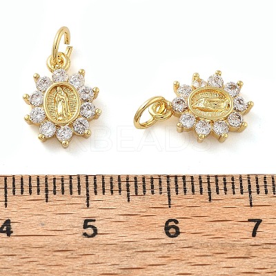 Brass Micro Pave Cubic Zirconia Pendants KK-C092-19D-G-1