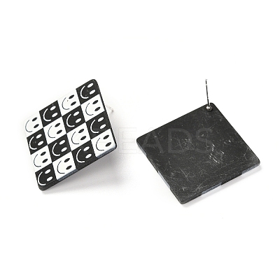 Resin Stud Earrings LS-EJEW-I257-01G-1