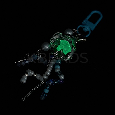 Luminous Acrylic Star Pendant Decoration HJEW-JM01443-02-1