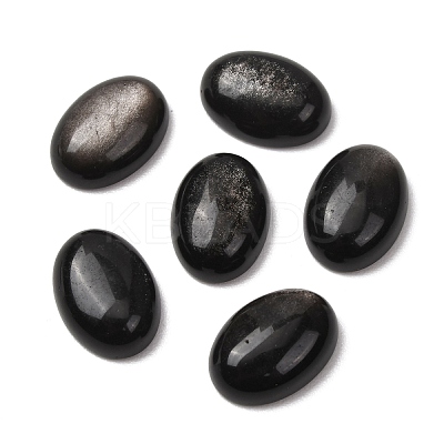 Natural Silver Sheen Obsidian Cabochons G-G741-13x18mm-23-1