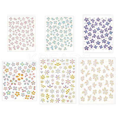 5Pcs 5 Styles PVC Nail Art Stickers Decals MRMJ-FH0001-51-1