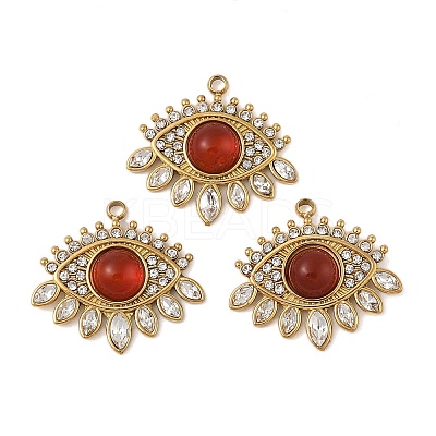 Natural Carnelian(Dyed & Heated) Eye Pendants STAS-P380-24G-03-1