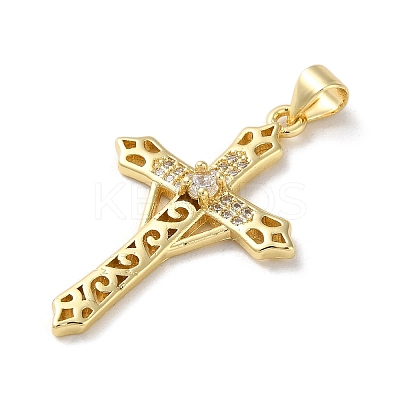 Brass Micro Pave Cubic Zirconia Pendants KK-A212-10E-G-1