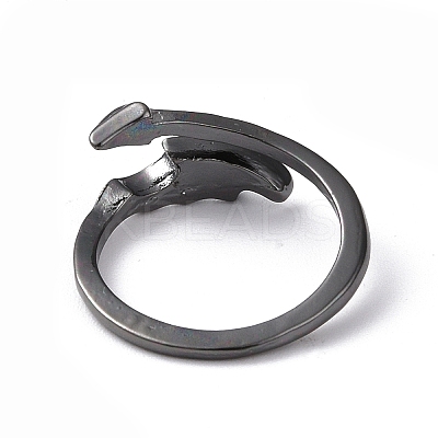 Alloy Wing Open Cuff Ring for Women RJEW-K239-17D-B-1