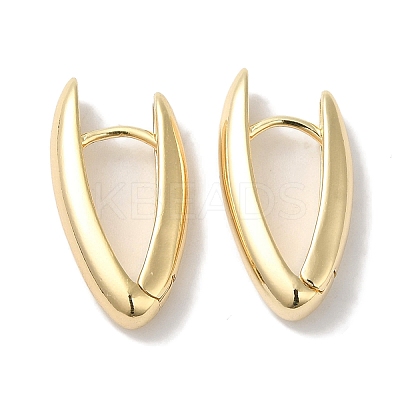 V-shapeRing Brass Hoop Earrings for Women EJEW-U008-11G-1