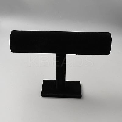 Velvet Cloth T Bar Bracelet Holder Stands BDIS-WH0014-08-1