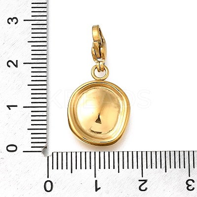 Flat Round 304 Stainless Steel Rhinestone Pendants Decoration STAS-R159-53G-03-1