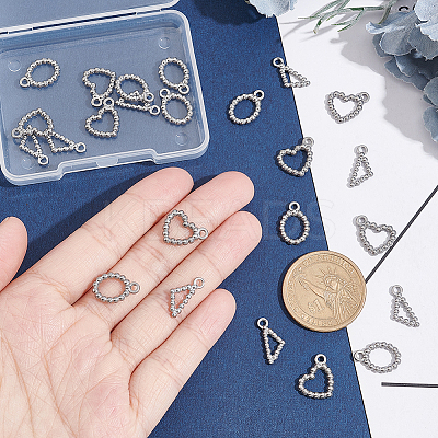 24Pcs 3 Style 304 Stainless Steel Pendants STAS-UN0041-96-1