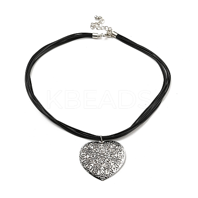 Alloy Pendant Necklaces NJEW-K261-09C-SA-1