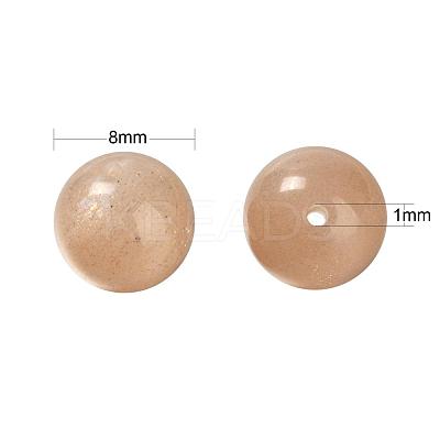 100Pcs 8mm Grade AAA Natural Gemstone Sunstone Round Beads DIY-LS0002-56-1