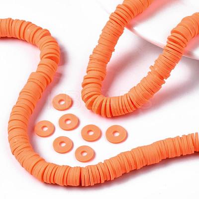 Flat Round Handmade Polymer Clay Beads CLAY-R067-10mm-11-1