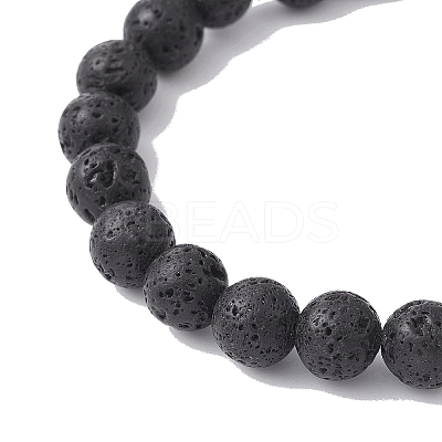 2Pcs 2 Style Skull & Cross & Round Natural & Synthetic Mixed Gemstone Beaded Stretch Bracelets Set BJEW-JB09519-1