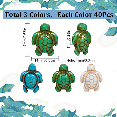 120Pcs 3 Styles Synthetic Howlite & Turquoise Beads G-SC0002-47-1