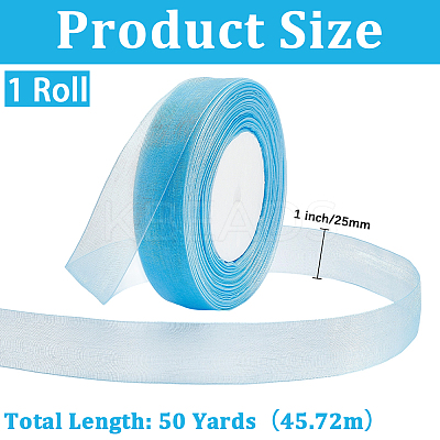 1 Rolls Sheer Organza Ribbon SRIB-CY0001-22A-04-1