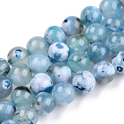 Natural Fire Crackle Agate Beads Strands G-S346-8mm-19-1