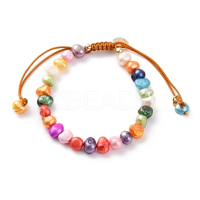 Adjustable Nylon Thread Braided Bead Bracelets BJEW-SZ0001-42C-1