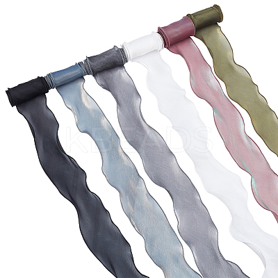 12Yards 6 Colors Polyester Gauze Ribbon OCOR-PH0006-14-1