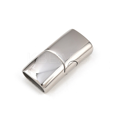 Tarnish Resistant Smooth 304 Stainless Steel Magnetic Clasps with Glue-in Ends STAS-E055-10-1