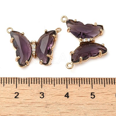 Brass Pave Faceted Glass Connector Charms FIND-Z020-03V-1
