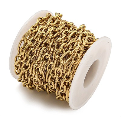 Ion Plating(IP) 304 Stainless Steel Oval Link Chains CHS-G038-05G-1