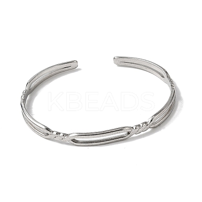 304 Stainless Steel Cuff Bangles for Women LS-BJEW-H635-02P-1