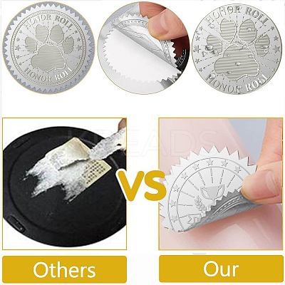 34 Sheets Silver Foil Embossed PET Picture Sticker DIY-WH0528-023-1