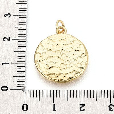 Brass Flat Round & Face Pendants KK-T080-07G-1