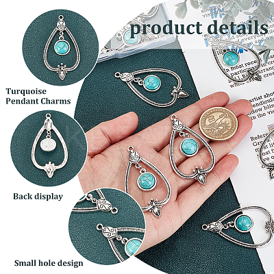 20Pcs Synthetic Turquoise Big Pendants FIND-AR0002-27-1