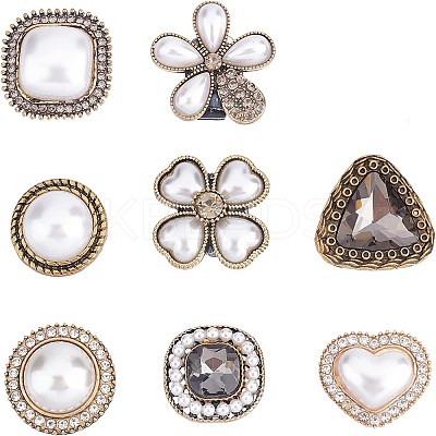 8pcs 8 style Alloy Shoe Buckle Clips FIND-FG0001-65-1
