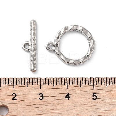 Non-Tarnish 304 Stainless Steel Ring Toggle Clasps X1-STAS-A092-09B-P-1