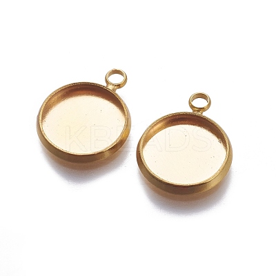 Brass Pendant Cabochon Settings X-KK-WH0033-04G-1