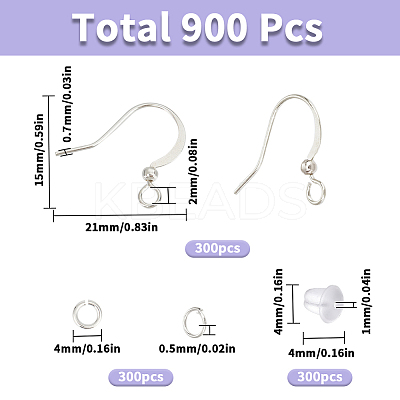 300Pcs Brass Earring Wire KK-SC0004-84S-1