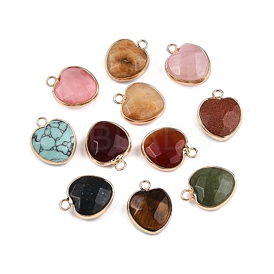 Natural & Synthetic Mixed Stone Faceted Pendants KK-N254-179G-1