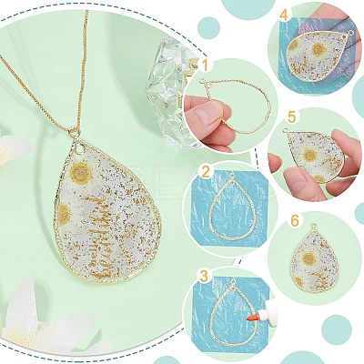 30Pcs 5 Styles Alloy Open Back Bezel Pendants FIND-CA0006-15-1