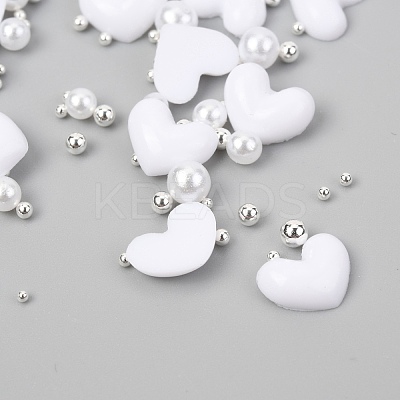 Heart Plastic Cabochons Nail MRMJ-I001-04B-S-1