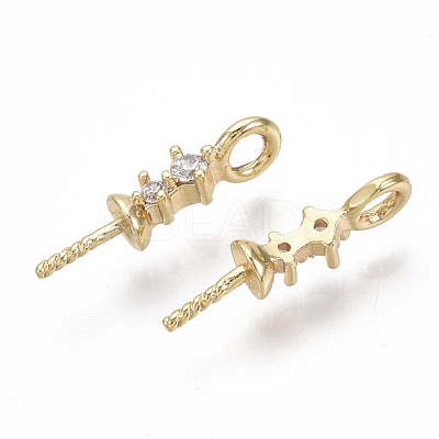 Brass Micro Pave Cubic Zirconia Peg Bails Charms KK-S356-046G-NF-1