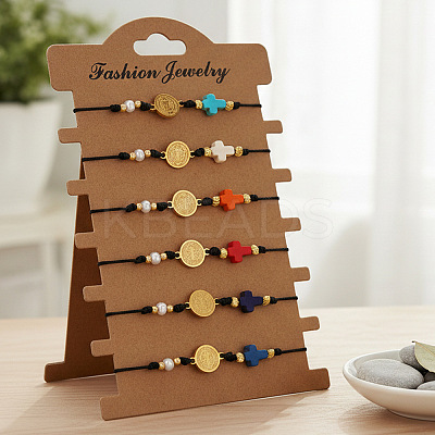 6Pcs Handmade Brass Link Bracelets OE1042-2-1